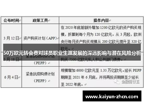 50万欧元转会费对球员职业生涯发展的深远影响与潜在风险分析